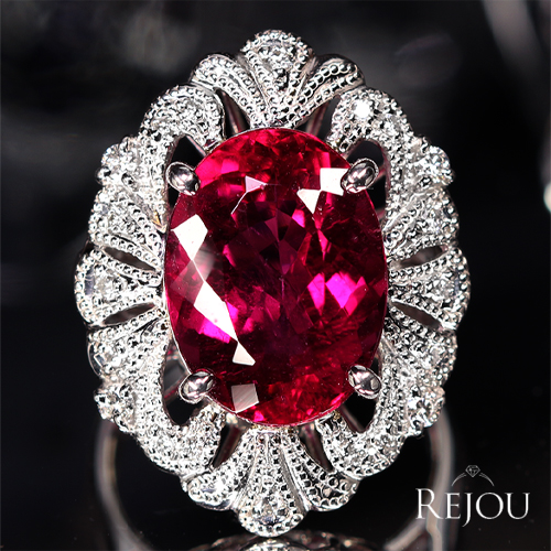 専用JH137★高級 ルビー2.34ct ダイヤ プラチナ ヘッド 鑑別付 ルベライト 約7.8ct ダイヤモンド 0.2ct プラチナ リング(指輪