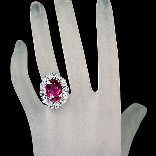 ルベライト 約7.8ct ダイヤモンド 0.2ct プラチナ リング(指輪)【品質