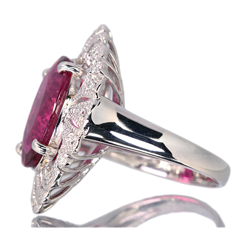 ルベライト 約7.8ct ダイヤモンド 0.2ct プラチナ リング(指輪)【品質 