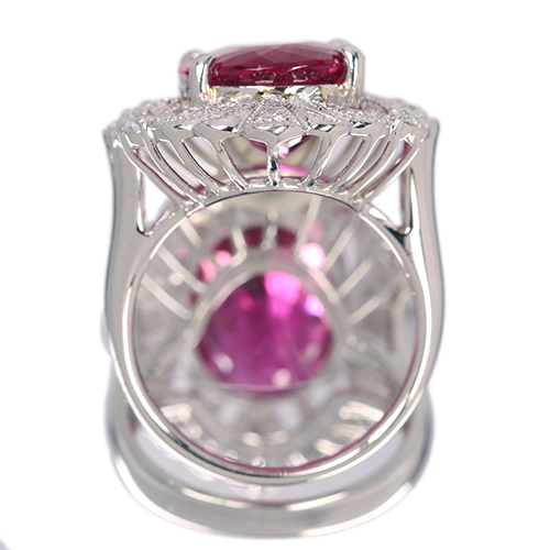 ルベライト 約7.8ct ダイヤモンド 0.2ct プラチナ リング(指輪)【品質