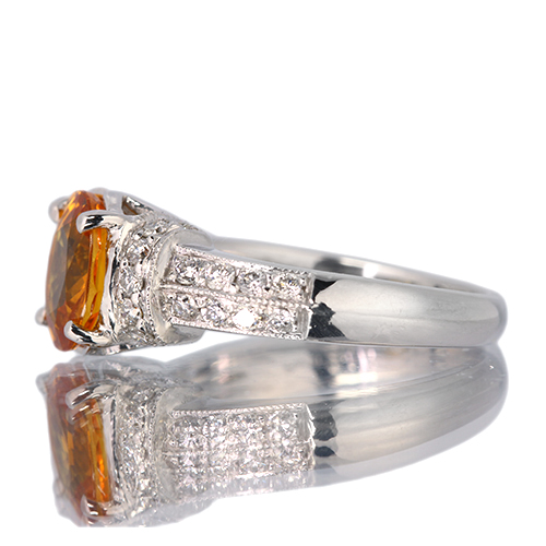 サファイア ダイヤモンドリング SA 1.01ct D 0.18ct K18WG