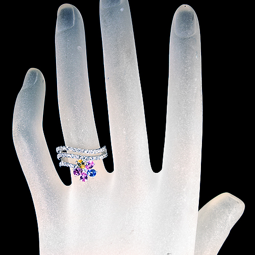 マルチカラーサファイア 1.0ct ダイヤモンド 0.8ct ホワイト マルチカラーサファイア 1.0ct ダイヤモンド 0.8ct ホワイト