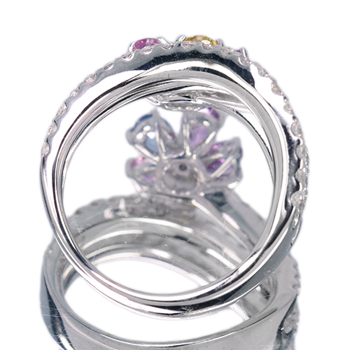 マルチカラーサファイア 1.0ct ダイヤモンド 0.8ct ホワイト マルチカラーサファイア 1.0ct ダイヤモンド 0.8ct ホワイト