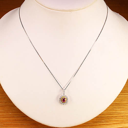 非加熱ピジョンブラッドルビー 0.5ct イエローダイヤモンド
