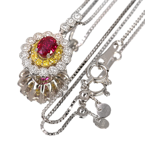 週末セール♡K18YG ノーヒートピジョンブラッドルビー ダイヤ プチネックレス 楽天市場】【10％OFFクーポン】【即納可】【鑑別書】 ルビー