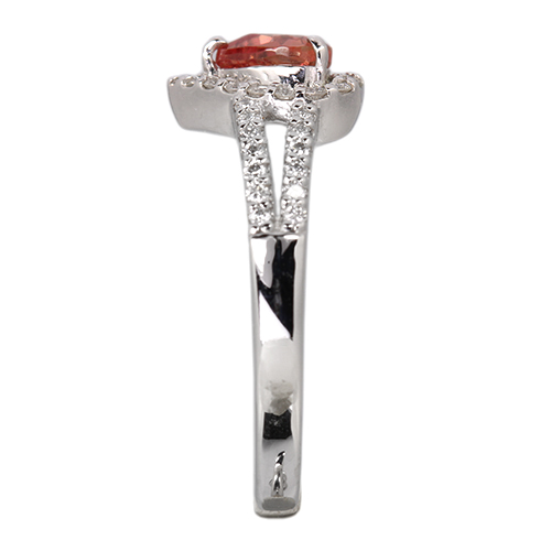 ハートシェイプパパラチアサファイア 0.7ct ダイヤモンド