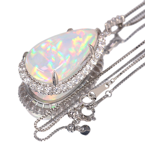 エチオピア産ウェロオパール 11ct ダイヤモンド 1.3ct プラチナ