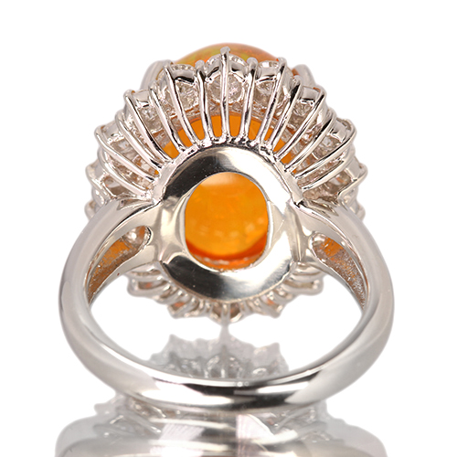 メキシコ産ファイヤオパール 7.7ct ダイヤモンド 1.3ct プラチナ