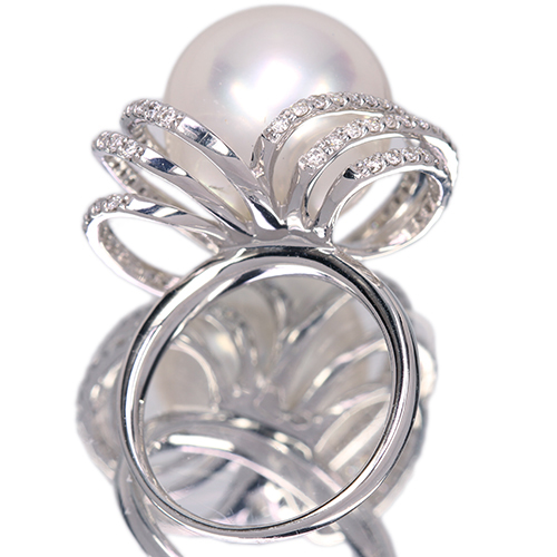 第432回抽選販売＞南洋白蝶真珠 15㎜ ダイヤモンド 約0.7ct ホワイト