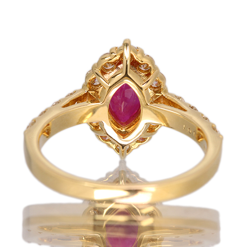 ミャンマー産(ビルマ産)ルビー 1.0ct ダイヤモンド 0.8ct イエロー