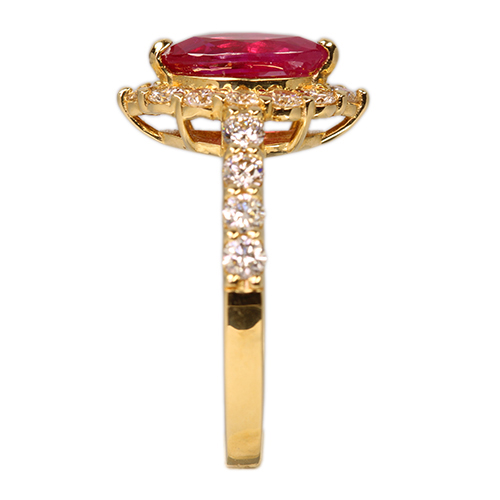 ミャンマー産(ビルマ産)ルビー 1.0ct ダイヤモンド 0.8ct イエロー ミャンマー産(ビルマ産)ルビー 1.0ct ダイヤモンド 0.8ct イエロー