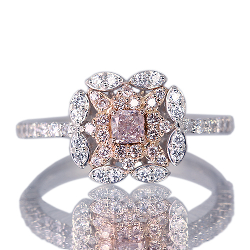 天然ダイヤモンド0.414ct ピンクダイヤモンドK18PG 12号　リング 天然ダイヤモンド0.414ct ピンクダイヤモンドK18PG 12号 リング ピンク