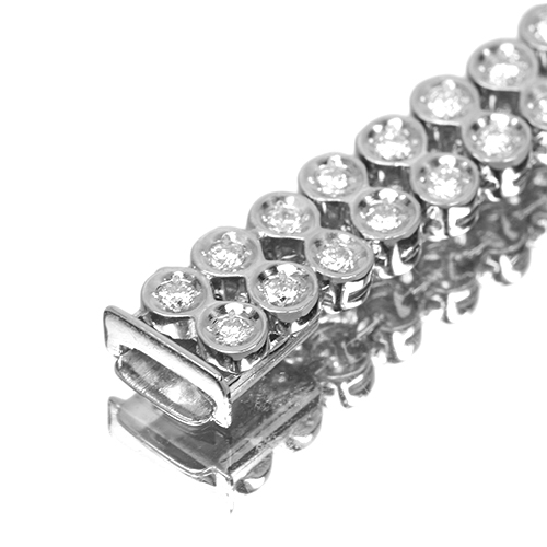 鑑別書19.0cm 天然ダイヤモンド1.61ct プラチナ LINEブレスレット ダイヤモンド 3.7ct プラチナ ブレスレット【品質保証書/宝石鑑別書