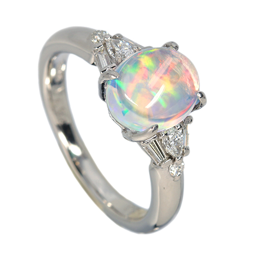 メキシコ産ウォーターオパール 約1.7ct ダイヤモンド 0.2ct