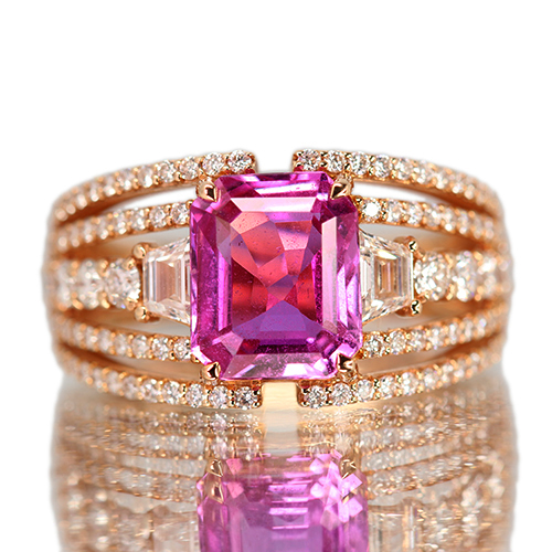 ピンクサファイア 約3.6ct ダイヤモンド 1.2ct ピンクゴールド