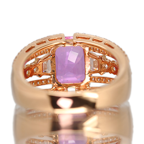 ピンクサファイア 約3.6ct ダイヤモンド 1.2ct ピンクゴールド リング