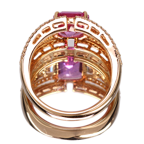 ピンクサファイア 約3.6ct ダイヤモンド 1.2ct ピンクゴールド