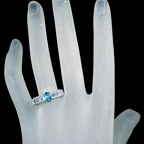 ブラジル産パライバトルマリン 0.44ct/0.02ct ダイヤモンド 約1.5ct