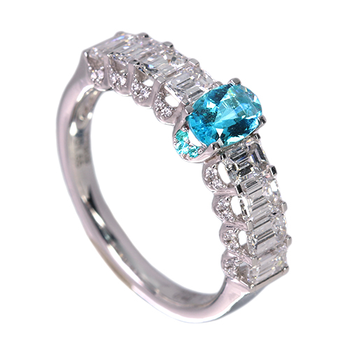 ブラジル産パライバトルマリン 0.44ct/0.02ct ダイヤモンド 約1.5ct