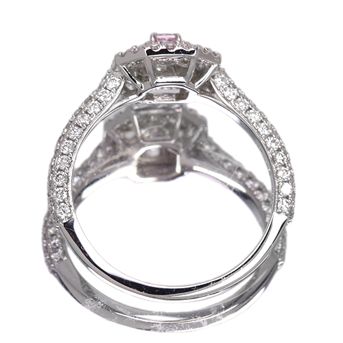 ピンクダイヤモンド 0.103ct/FIPP/SI1 ダイヤモンド 0.7ct プラチナ