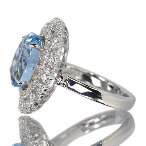 第435回抽選販売＞アクアマリン 約5ct ダイヤモンド 約1.3ct プラチナ