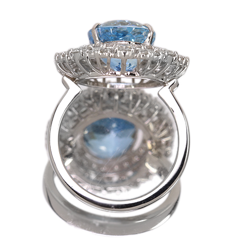 第435回抽選販売＞アクアマリン 約5ct ダイヤモンド 約1.3ct
