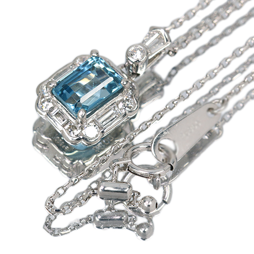 スイスブルートパーズ 1.7ct ダイヤモンド 0.5ct プラチナ