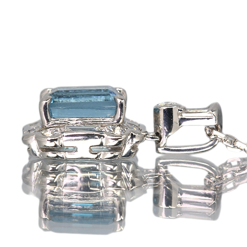 スイスブルートパーズ 1.7ct ダイヤモンド 0.5ct プラチナ ネックレス