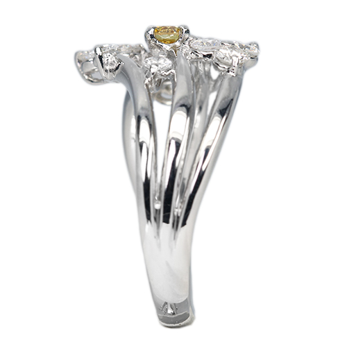 イエローダイヤモンド 0.122ct/FIOY/VS2 ダイヤモンド 約0.4ct 