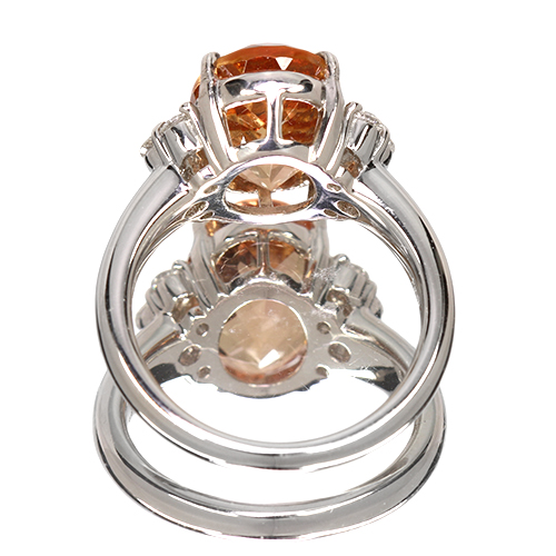 インペリアルトパーズ 5.5ct ダイヤモンド 0.3ct プラチナ