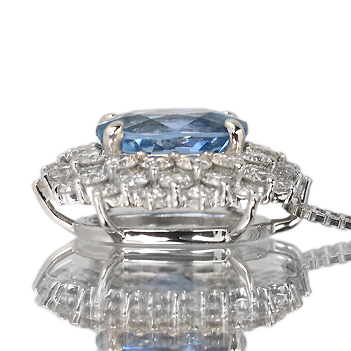 サンタマリアアクアマリン 1.4ct ダイヤモンド 1.1ct プラチナ