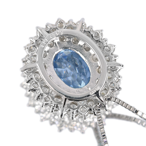 サンタマリアアクアマリン 1.4ct ダイヤモンド 1.1ct プラチナ