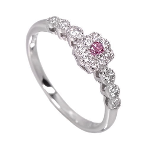 第438回抽選販売＞ピンクダイヤモンド 0.054ct/FIPP/SI1 ハートアンド