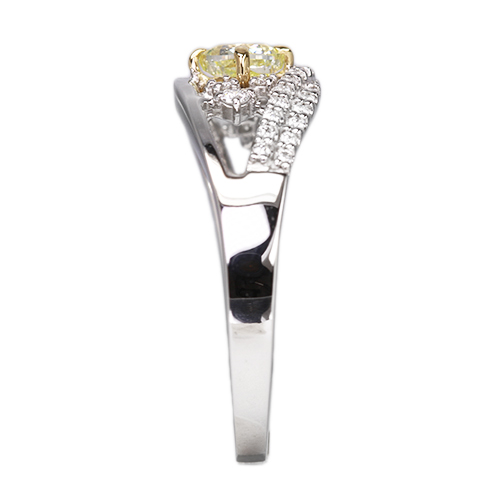 JE306★高級 天然イエローダイヤモンド0.561ct プラチナ リング 鑑付 JE306☆高級 天然イエローダイヤモンド0.561ct プラチナ リング