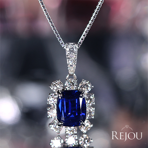 非加熱ブルーサファイア 1.4ct ダイヤモンド 0.6ct プラチナ