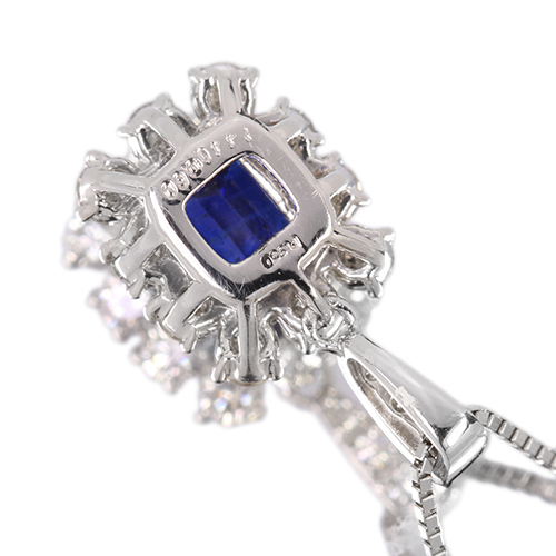 非加熱ブルーサファイア 1.4ct ダイヤモンド 0.6ct プラチナ