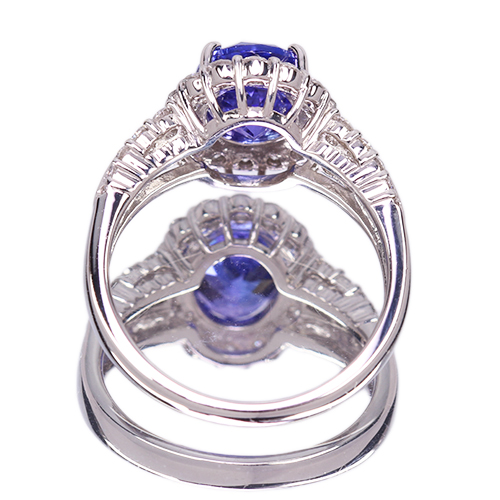 タンザナイト 2.2ct ダイヤモンド 0.9ct プラチナ リング(指輪)【品質