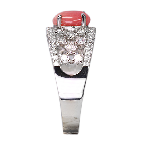 コンクパール 1.2ct ダイヤモンド 0.6ct プラチナ リング(指輪)【品質