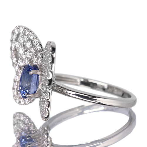 コーンフラワーブルーサファイア 1.3ct ダイヤモンド 0.6ct