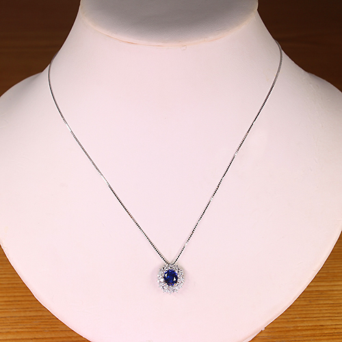 楽天市場】ブルーサファイア 2.64ct ネックレス PT850/PT900