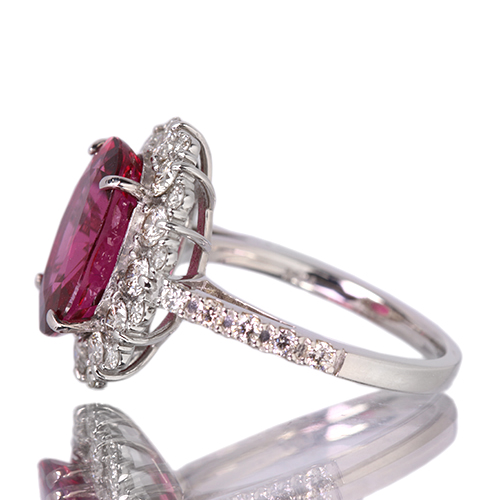 ルベライト 4ct ダイヤモンド 1ct プラチナ リング(指輪)【品質保証書