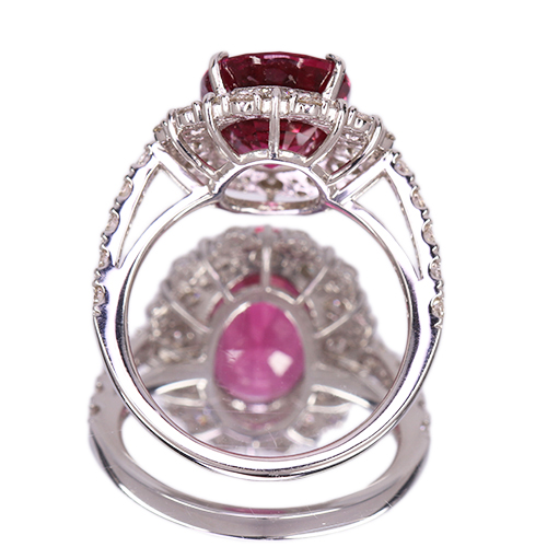 ルベライト 4ct ダイヤモンド 1ct プラチナ リング(指輪)【品質保証書