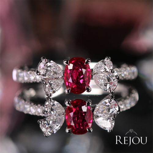 ミャンマー産(ビルマ産)非加熱ルビー 0.6ct ダイヤモンド 0.5ct
