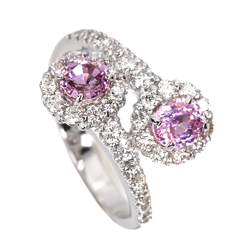 パパラチアサファイア 1.2ct ダイヤモンド 約0.7ct プラチナ リング