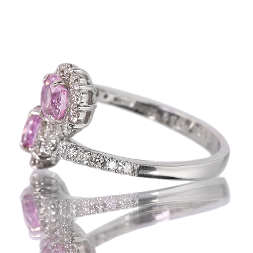 パパラチアサファイア 1.2ct ダイヤモンド 約0.7ct プラチナ リング