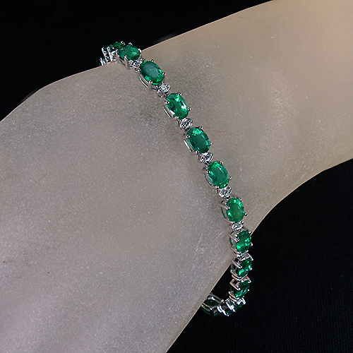 エメラルド 9ct ダイヤモンド 0.4ct ホワイトゴールド