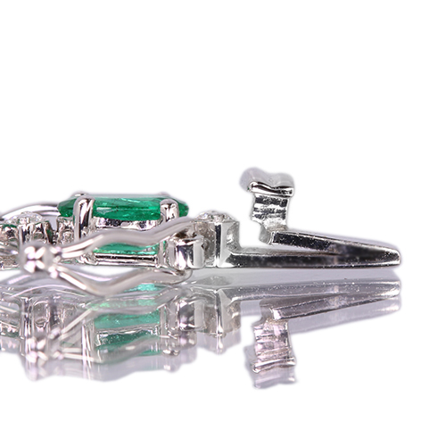 高級　エメラルドブレスレット 1点物】高発色◇透過性あり エメラルド 6.5mm ブレスレット _M9349