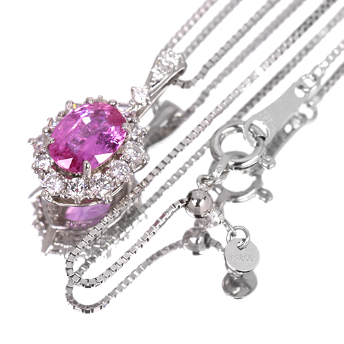 ピンクサファイア 1.1ct ダイヤモンド 約0.4ct プラチナ