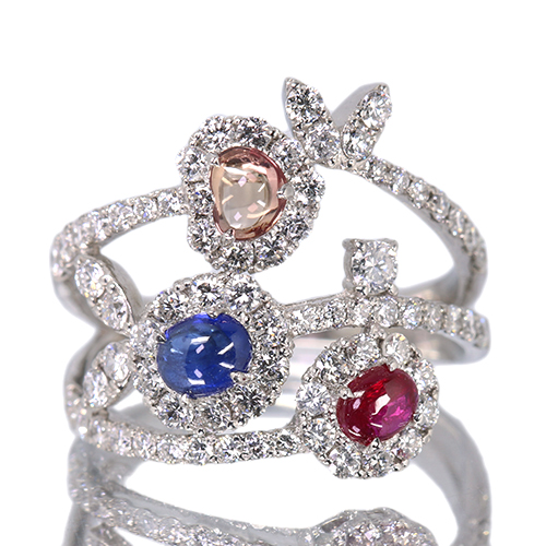 ピジョンブラッドルビー 0.3ct ハートシェイプパパラチア