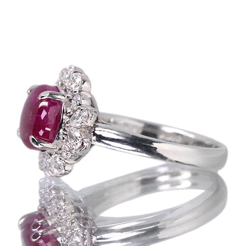 スタールビー 3.7ct ダイヤモンド 0.8ct プラチナ リング(指輪)【品質